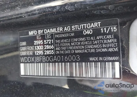 2016 Mercedes-Benz S 550 4Matic из США, поврежденный, VIN WDDXJ8FB0GA016003